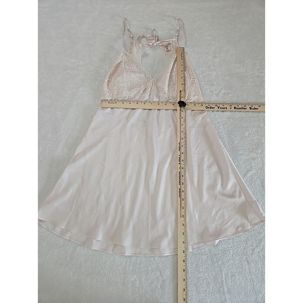 Victorias Secret 2022 Babydoll Satin Lace Chemise Slip Dress Womans Sz Lg Pink - Picture 8 of 12